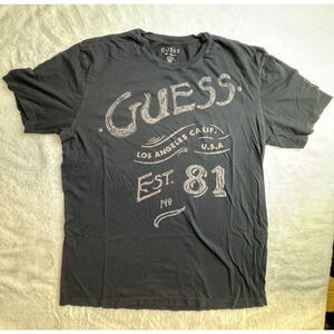 Guess Los Angeles T-Shirt Blk XL 100% Cotton artistic logo